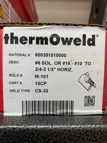 Thermoweld M-101  CS-32  CART.15CP, #14-#6SOL TO 3/4-3,1/2 HORIZ., HORIZ STL (3/4"TO 3 1/2", PIPE)